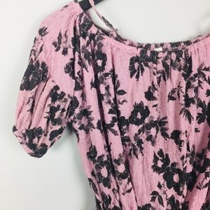 Free People Off Shoulder Floral Peplum Top